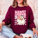 XXXL Maroon Merry Christmas Retro Santa Checkered Vintage Holiday Edition Festive Cozy Classic Sweatshirt