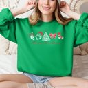 XL Irish Bright Green Merry Christmas Santa Retro Vintage Festive Gingerbread Cheer Nostalgic Throwback Sweatshirt