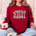  Merry Varsity Santa Checkered Christmas Vintage Edition Retro Holiday Sweatshirt
