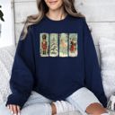 Small Navy Nutcracker Ballet Santa Christmas Retro Whimsical Holiday Graphic Cozy Sweatshirt