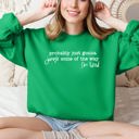 XL Irish Bright Green Probably Just Going To Jingle Some Of The Way Tired Christmas Santa Sweatshirt