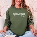 XXL Military Green Probably Just Going To Jingle Some Of The Way Tired Christmas Santa Sweatshirt