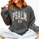 XL Dark Gray Heather Psalm 23 Camo Christmas Faith Gospel Cozy Vintage Holiday Seasonal Graphic Sweatshirt