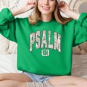 XXL Irish Bright Green Psalm 23 Camo Christmas Faith Gospel Cozy Vintage Holiday Seasonal Graphic Sweatshirt