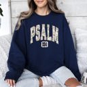 XXL Navy Psalm 23 Camo Christmas Faith Gospel Cozy Vintage Holiday Seasonal Graphic Sweatshirt