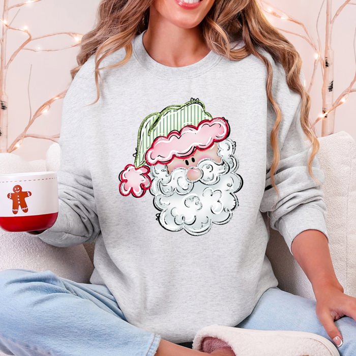 Retro Santa Christmas Stripes Nostalgic Holiday Print With Classic Vintage Charm Edition Sweatshirt