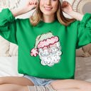 XXXL Irish Bright Green Retro Santa Christmas Stripes Nostalgic Holiday Print With Classic Vintage Charm Edition Sweatshirt
