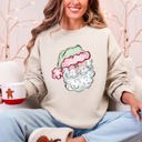 XXL Sand Retro Santa Christmas Stripes Nostalgic Holiday Print With Classic Vintage Charm Edition Sweatshirt