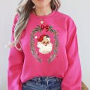XXL Heliconia Bright Pink Retro Santa Christmas Vintage Festive Nostalgic Holiday Cheer Old Fashioned Christmas Charm Classic Seasonal Sweatshirt