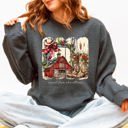 XXXL Dark Gray Heather Small Town Christmas, Country, Farm Life, Santa Cozy Holiday Festive Farmhouse Charm Sweatshirt