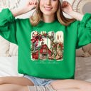 Small Irish Bright Green Small Town Christmas, Country, Farm Life, Santa Cozy Holiday Festive Farmhouse Charm Sweatshirt