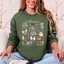  Tis The Season Christmas Santa Tree Snowman Cookies Gifts Cozy Holiday Sweatshirt