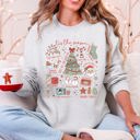 Small Ash Light Gray Tis The Season Christmas Santa Tree Snowman Cookies Gifts Cozy Holiday Sweatshirt