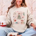 XL Sand Tis The Season Christmas Santa Tree Snowman Cookies Gifts Cozy Holiday Sweatshirt