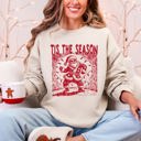Small Sand Tis The Season Dancing Santa Geese Christmas Parade Vintage Holiday Party Retro Sweatshirt
