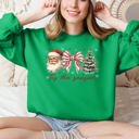  Tis The Season, Santa, Christmas Tree Graphic Sweatshirt