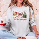 XL Ash Light Gray Tis The Season, Santa, Christmas Tree Graphic Sweatshirt