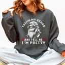 XL Dark Gray Heather Touch My Beard And Tell Me I'm Pretty Big Foot Sasquatch Limited Edition Sweatshirt