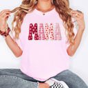 Medium Blossom Light Pink Adorable Mama Patterned Hearts Love Valentine Leopard Checkered Pumpkin Comfort Colors Tee