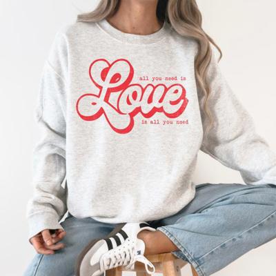 All You Need Is Love, Love Is All You Need Valentine's Day Retro Soft Cozy Sweatshirt