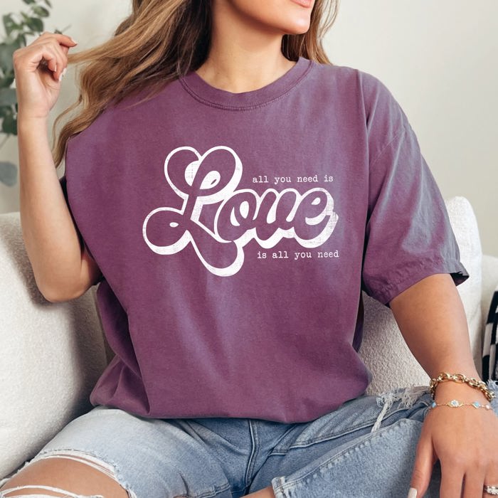 All You Need Is Love, Love Is All You Need Autumn Leopard Pumpkin Print Comfort Colors Tee