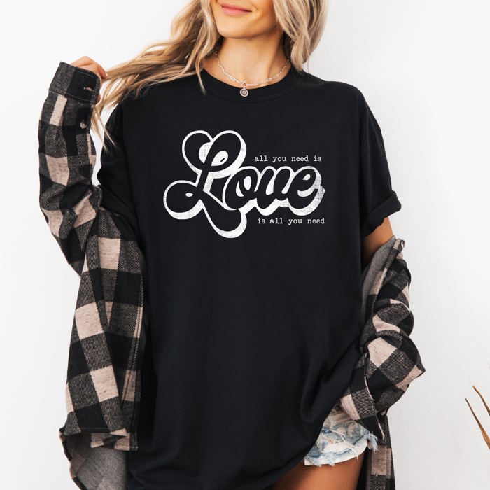 All You Need Is Love, Love Is All You Need Autumn Leopard Pumpkin Print Comfort Colors Tee