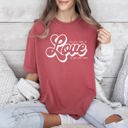 XL Crimson Red All You Need Is Love, Love Is All You Need Autumn Leopard Pumpkin Print Comfort Colors Tee