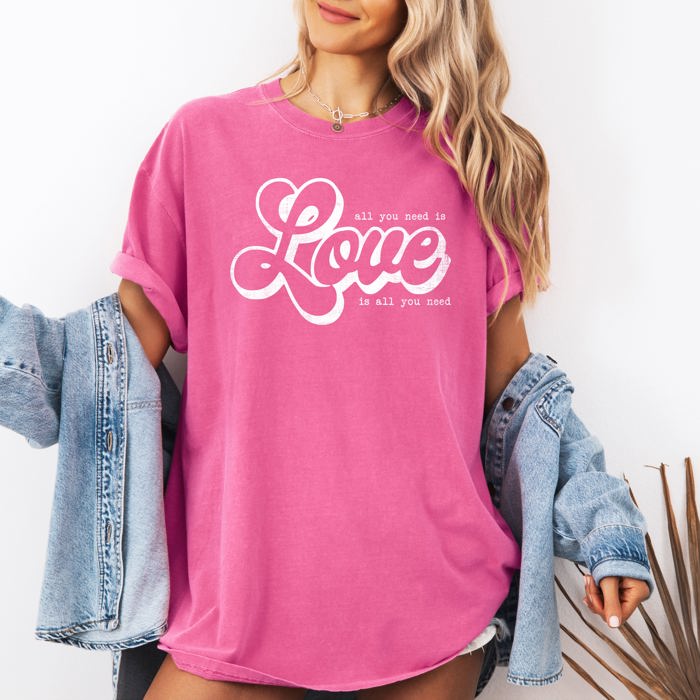 All You Need Is Love, Love Is All You Need Autumn Leopard Pumpkin Print Comfort Colors Tee