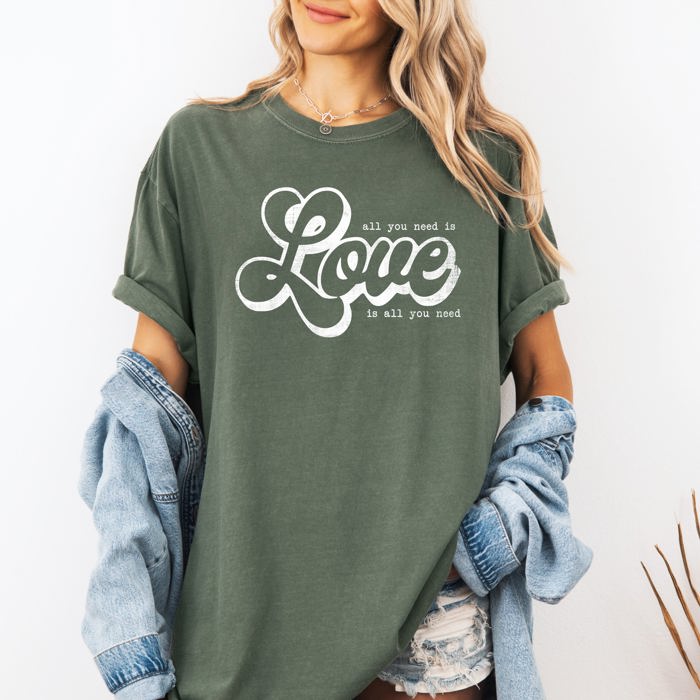 All You Need Is Love, Love Is All You Need Autumn Leopard Pumpkin Print Comfort Colors Tee