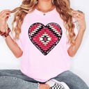 XXL Blossom Light Pink Aztec Cowboy Heart Leopard Print Checkered Pumpkin Motifs Autumn Vibe Comfort Colors Tee