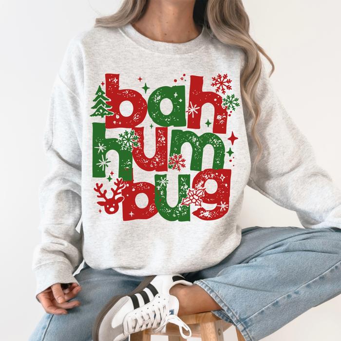 Bah Humbug Naughty List Anti Christmas Santa Party Holiday Graphic Cozy Sweatshirt