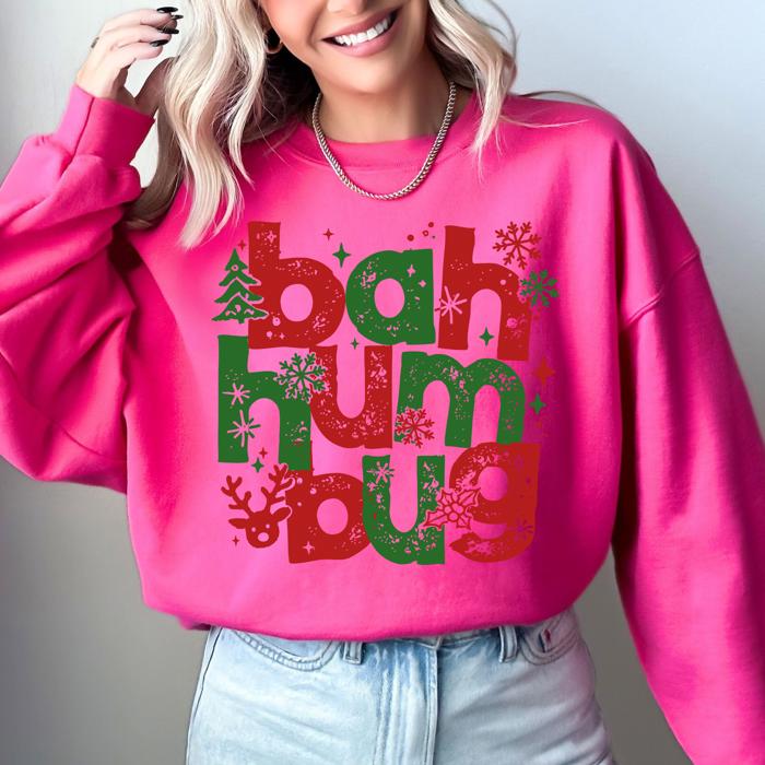 Bah Humbug Naughty List Anti Christmas Santa Party Holiday Graphic Cozy Sweatshirt