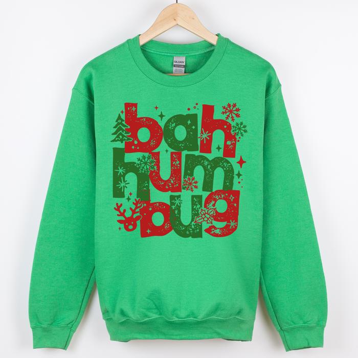 Bah Humbug Naughty List Anti Christmas Santa Party Holiday Graphic Cozy Sweatshirt