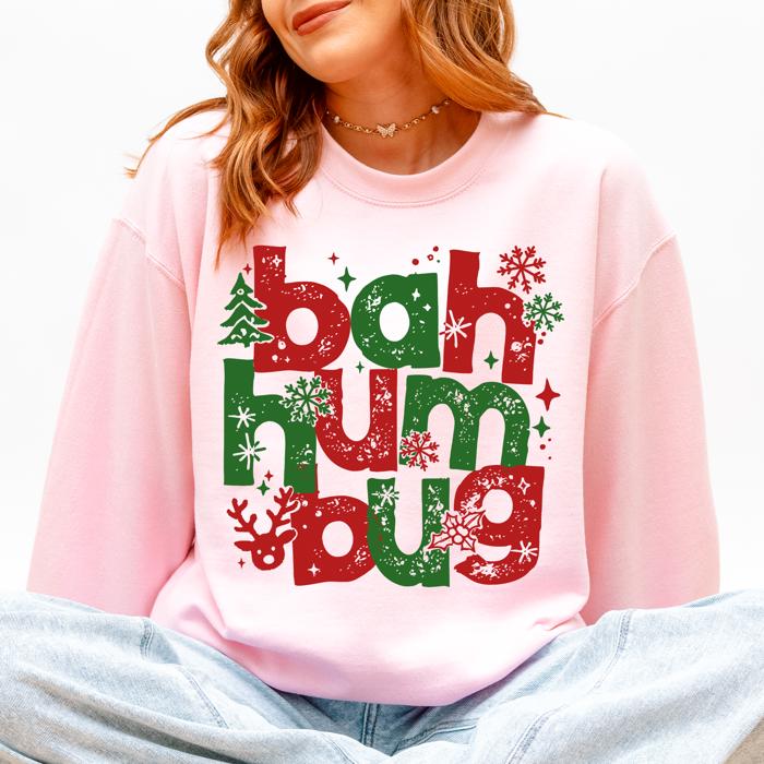 Bah Humbug Naughty List Anti Christmas Santa Party Holiday Graphic Cozy Sweatshirt