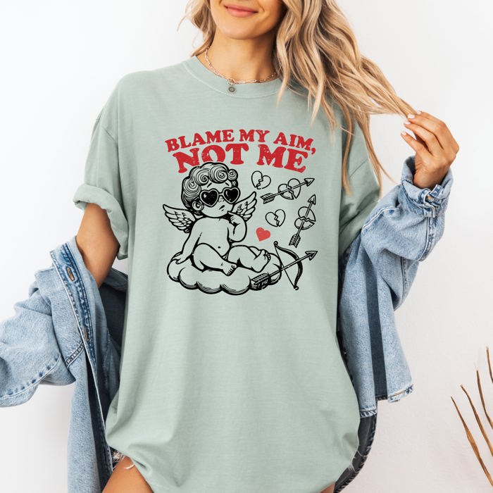 Blame My Aim, Not Me, Cupid Comfort Colors Tee