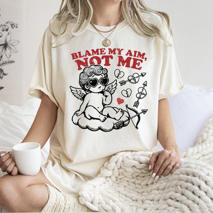 Blame My Aim, Not Me, Cupid Comfort Colors Tee