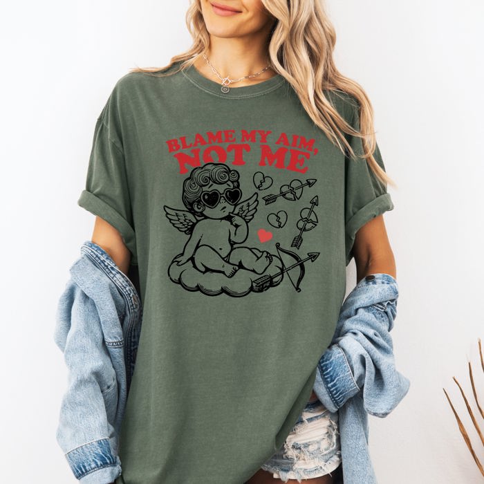 Blame My Aim, Not Me, Cupid Comfort Colors Tee
