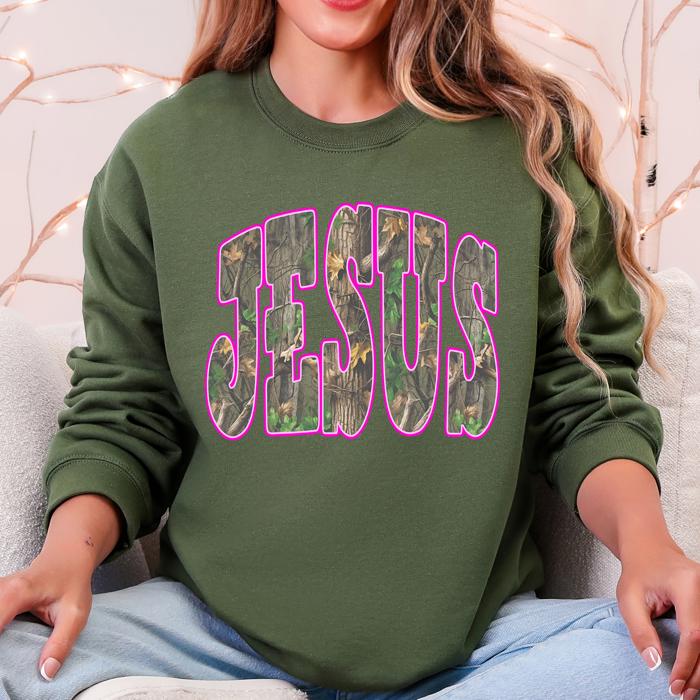 Camo Jesus Faith Gospel Country Christian Camouflage Rustic Western Gospel Messages Sweatshirt
