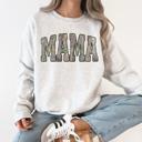 Large Ash Light Gray Camo Mama Jesus Faith Outdoors Mother's Day Gift For Moms Who Hunt And Love The Outdoors Sweatshirt