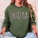 Medium Military Green Camo Mama Jesus Faith Outdoors Mother's Day Gift For Moms Who Hunt And Love The Outdoors Sweatshirt