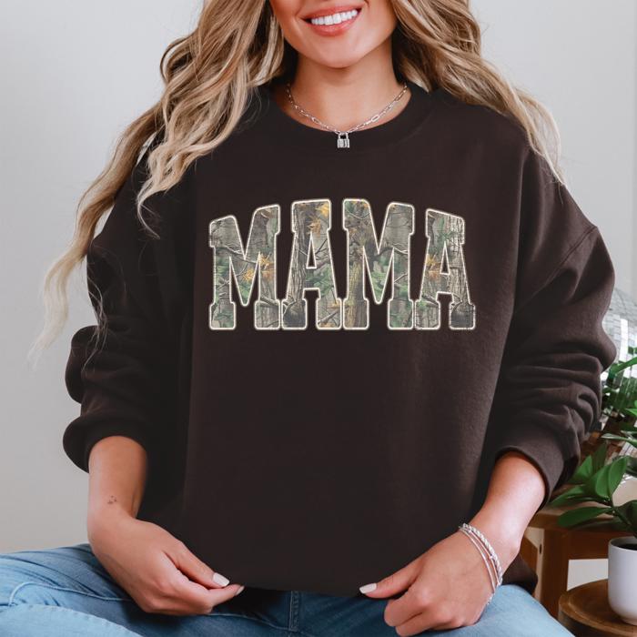 Mama Camouflage Jesus Outdoors Faith Mother's Day Hunting Camo Family Heritage Sweatshirt