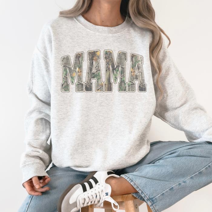 Mama Camouflage Jesus Outdoors Faith Mother's Day Hunting Camo Family Heritage Sweatshirt