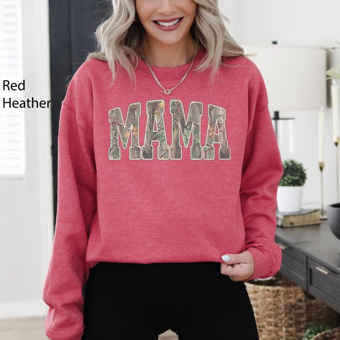 Mama Camouflage Jesus Outdoors Faith Mother's Day Hunting Camo Family Heritage Sweatshirt