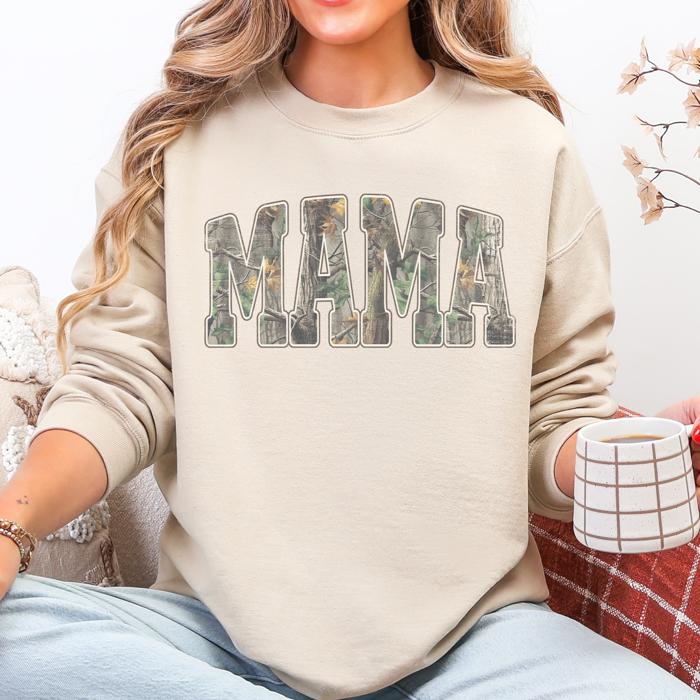Mama Camouflage Jesus Outdoors Faith Mother's Day Hunting Camo Family Heritage Sweatshirt