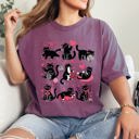 Large Berry Red Cat Lover Valentine's Day Cute Adorable Love Graphic Edition Design Comfort Colors Tee