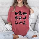 Large Crimson Red Cat Lover Valentine's Day Cute Adorable Love Graphic Edition Design Comfort Colors Tee