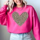  Classic Leopard Print Valentine's Day Heart Love Retro Soft Cozy Vintage Sweatshirt