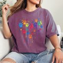 Large Berry Red Colorful Dog Paw Print Heart Love Valentine's Day For Dog Lovers Essentials Limited Edition Comfort Colors Tee