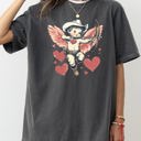 Large Pepper Dark Gray Cowboy Cupid Retro Valentine's Day Cute Love Graphic Illustration Comfort Colors Tee