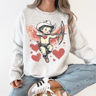 Cowboy Cupid Retro Valentine's Day Love Graphic Inspired By Classic Americana Nostalgia Sweatshirt